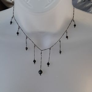 Black onyx beaded necklace